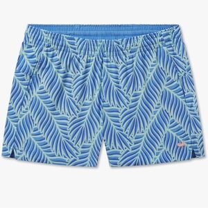 Southern Marsh Blue and White Leaf Swim Shorts in mint & lilac large nwt